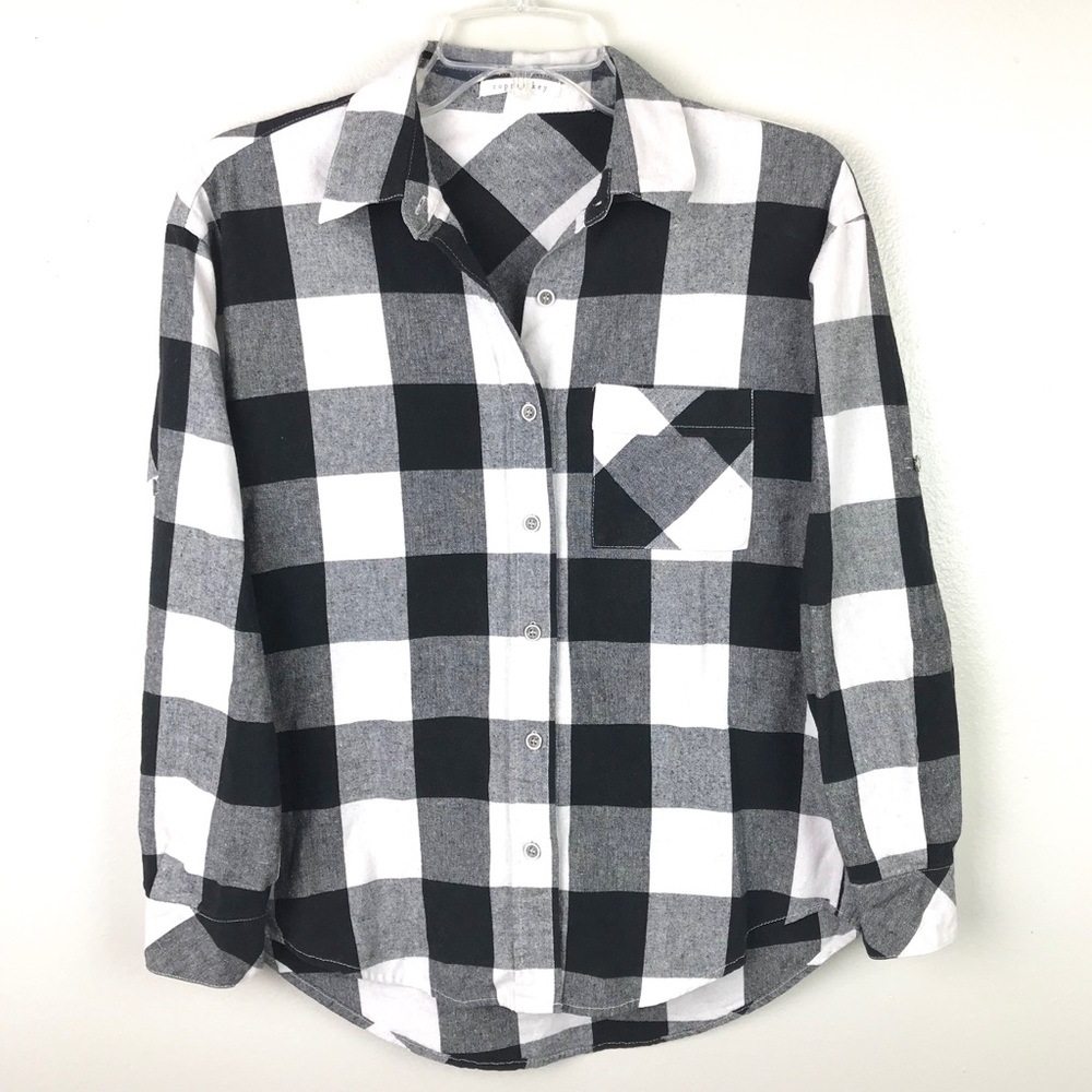 Copper Key | Buffalo Plaid Oversized Button Down XS